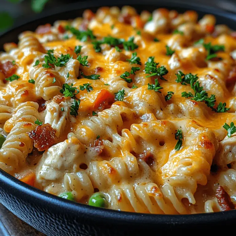Welcome to the delightful world of casseroles, where comfort food meets convenience. Today, we’re diving into a dish that’s both indulgent and satisfying: the Creamy Chicken Bacon Ranch Bliss Casserole. This recipe is a harmonious blend of tender chicken, crispy bacon, and rich ranch dressing, all nestled within a cheesy pasta base. Perfect for family dinners, potlucks, or meal prep, this casserole is designed to please both children and adults alike, ensuring that every bite is filled with flavor and comfort.