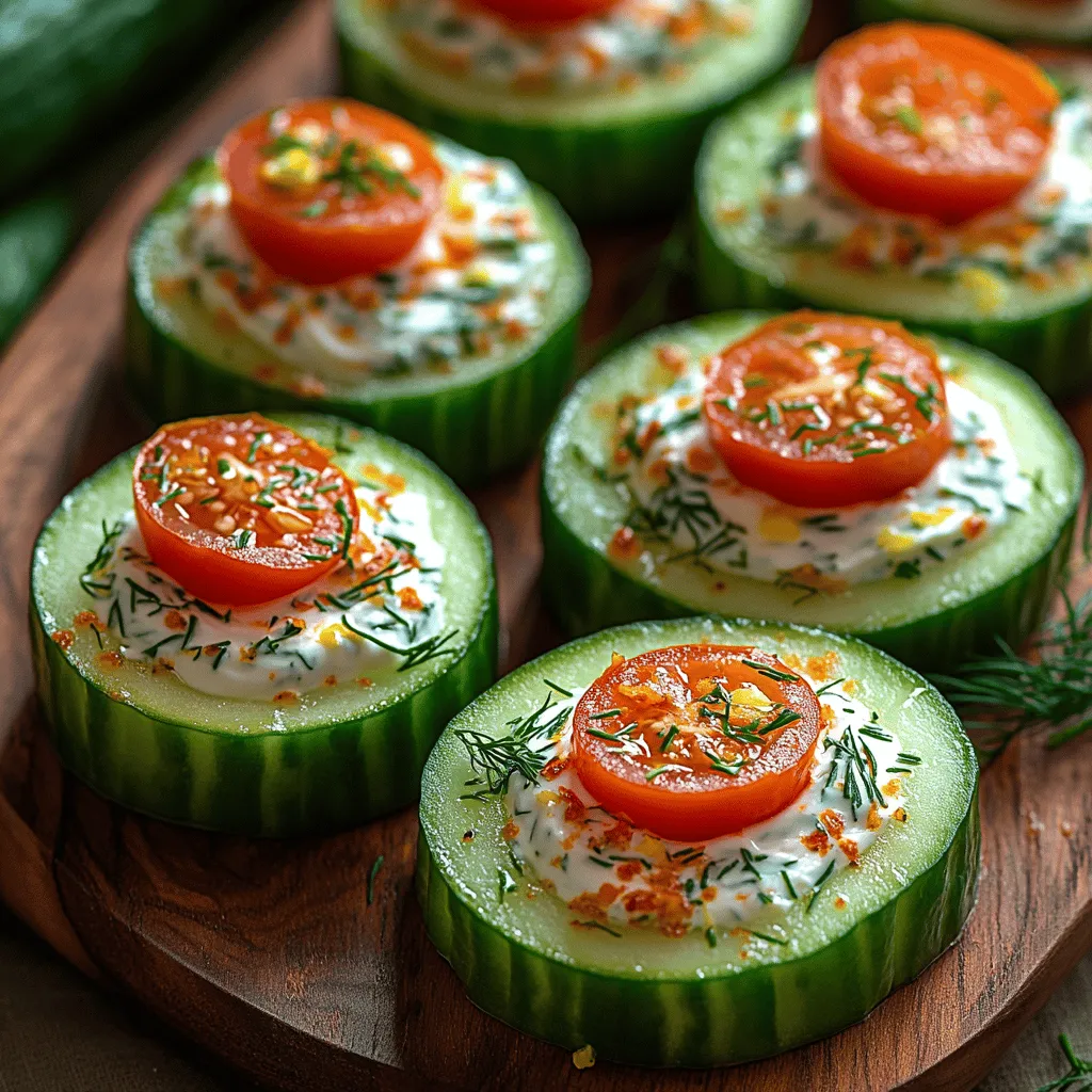 If you're looking for a light and refreshing appetizer that will impress your guests and tantalize their taste buds, look no further than Refreshing Cucumber Herb Cream Cheese Cups. This delightful dish perfectly encapsulates the essence of summer, offering a burst of flavors while remaining healthy and satisfying. The crispness of fresh cucumbers combined with a savory herb cream cheese filling creates a harmony of taste and texture that is simply irresistible. Whether you are hosting a summer soirée, preparing for a picnic in the park, or just craving a healthy snack at home, these cucumber cups are versatile enough to suit any occasion.