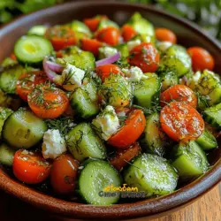 As the warm days of summer approach, there's nothing quite like a refreshing salad to invigorate your palate and nourish your body. Enter the Zesty Lemon Cucumber Feta Salad, a vibrant dish that combines crisp cucumbers, tangy feta cheese, and juicy cherry tomatoes, all brought to life with a zesty lemon dressing. This salad isn't just a feast for the eyes; it's also a delightful blend of flavors and textures that makes it a favorite among health-conscious eaters and culinary enthusiasts alike.