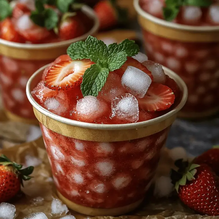 To create the perfect Sparkling Strawberry Slush Cups, it’s essential to understand the components that come together to form this delicious beverage. Let’s dive into the key ingredients that make this recipe shine.