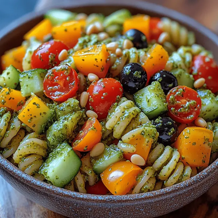 As the sun shines brighter and warmer days beckon, what better way to celebrate the season than with a bowl of Refreshing Basil Pesto Pasta Salad? This vibrant dish is not just a treat for the taste buds but also an eye-catching centerpiece for your dining table. Combining the freshness of basil with the wholesomeness of pasta, it’s a delightful meal that can be enjoyed on a variety of occasions—from summer picnics to potluck gatherings, or even as a make-ahead meal for busy weekdays.