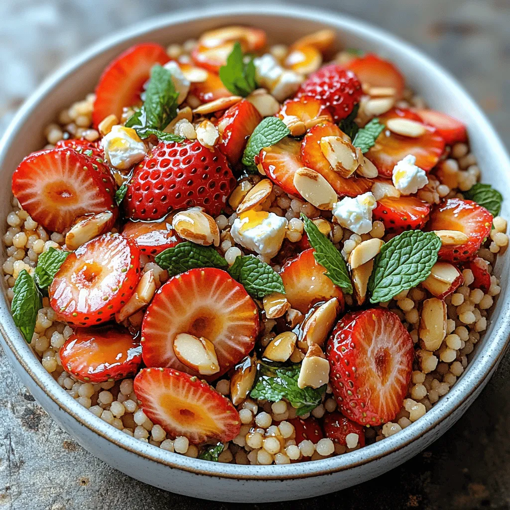 The Strawberry Feta Couscous Salad is a versatile dish that caters to a variety of dining occasions. Whether you're hosting a summer barbecue, planning a picnic in the park, or simply looking for a light meal, this salad fits the bill. Its vibrant colors and fresh ingredients make it a visually stunning addition to any table setting, while its unique combination of sweet, savory, and nutty flavors keeps guests coming back for more.