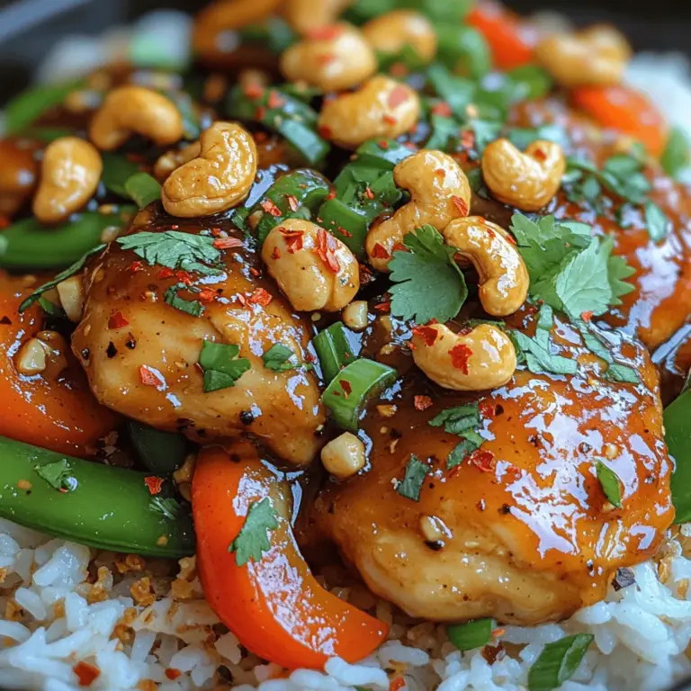 When it comes to the protein component of Thai Cashew Chicken, chicken thighs are often the preferred choice. Unlike chicken breasts, which can dry out if overcooked, chicken thighs remain tender and juicy, making them perfect for stir-frying. Their slightly higher fat content enhances the flavor, allowing them to soak up the rich sauces beautifully. Furthermore, chicken thighs are generally more affordable than breasts, making them a practical option for families and busy home cooks alike.