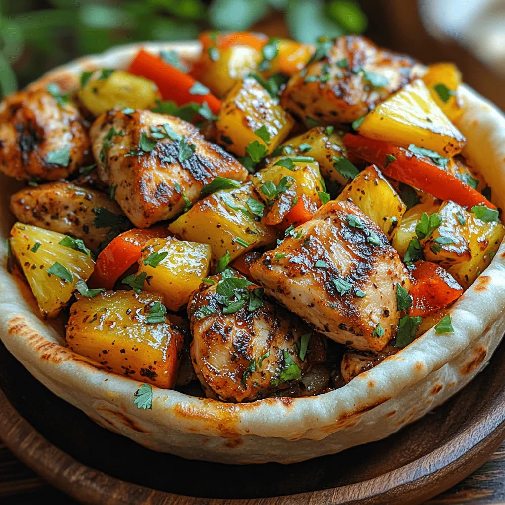 Welcome to the delightful world of Tropical Bliss Pineapple Pepper Chicken Pockets, a recipe that promises to whisk you away to a sun-soaked paradise with every bite. This dish is a harmonious blend of sweet and savory flavors, featuring juicy chicken enveloped in a vibrant mix of pineapple and colorful bell peppers. Whether you're hosting a summer barbecue, looking for a quick weeknight dinner, or wanting to impress your guests at a dinner party, these chicken pockets are versatile enough to cater to diverse tastes and dietary preferences.