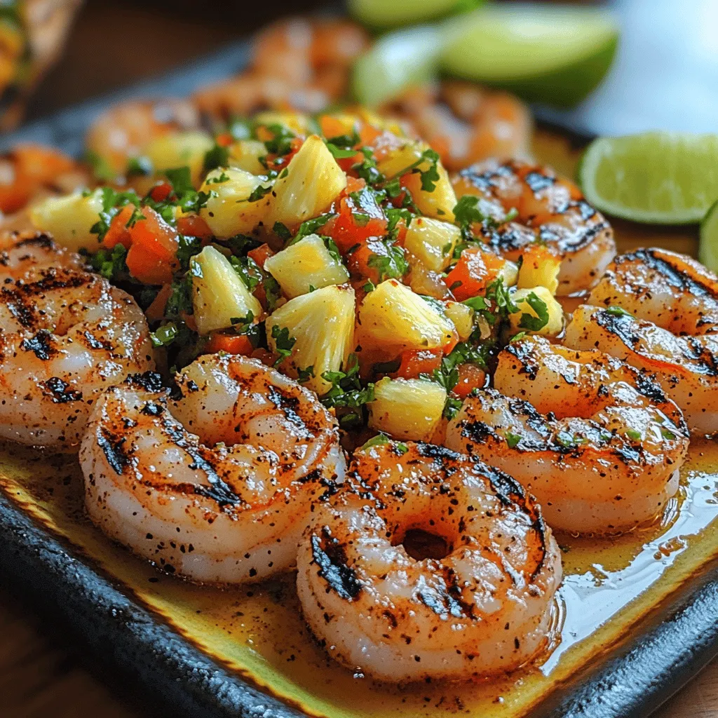Welcome to the vibrant world of Tropical Delight: Grilled Shrimp with Pineapple Salsa! This dish transports you straight to sun-soaked beaches with its bold flavors and tropical flair. Imagine succulent, juicy shrimp lightly charred on the grill, paired with a refreshing pineapple salsa that bursts with sweetness and tang. This recipe is not just a feast for the taste buds but also a visual delight, as the colorful ingredients come together to create a striking presentation.