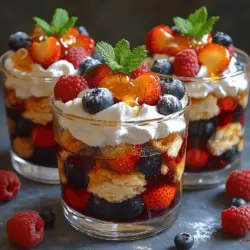Trifles are a delightful dessert that perfectly combine aesthetics and flavor, making them a favorite choice for gatherings, celebrations, or simply a sweet treat to enjoy at home. These layered desserts are not only visually appealing but also versatile, allowing for a mix of flavors and textures that can be tailored to suit any palate. The Honey Berry Shortcake Trifles, in particular, elevate the traditional dessert experience with their vibrant layers of fresh berries, creamy whipped cream, and buttery shortcake biscuits.