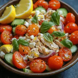 As the days grow warmer and the sun shines brighter, there's nothing quite like a fresh, vibrant salad to uplift your meals. The Zesty Lemon Basil Chicken Salad is not just a feast for the eyes; it’s a delightful combination of flavors and textures that is sure to satisfy your palate and nourish your body. This salad is a perfect choice for those looking to enjoy a light yet filling dish, ideal for lunch or dinner.