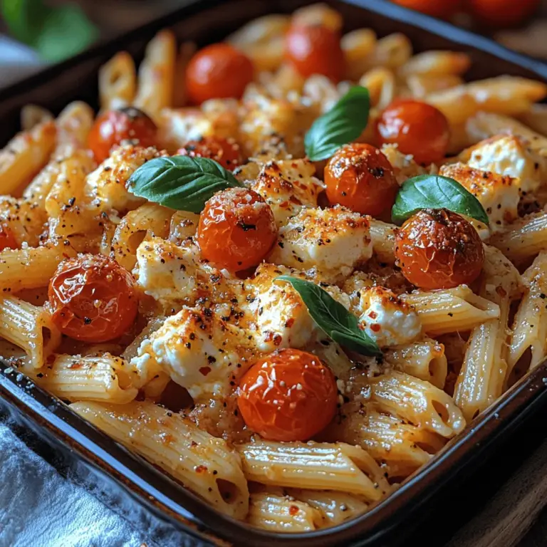 Baked Feta Pasta is a dish that epitomizes comfort food while showcasing the fresh, vibrant flavors of Mediterranean cuisine. The premise is simple yet ingenious: bake a block of feta cheese surrounded by cherry tomatoes, garlic, and a drizzle of olive oil until everything is beautifully melted and infused with flavor. Once baked, this mixture is tossed with perfectly cooked pasta, creating a dish that is not only delicious but also visually stunning.