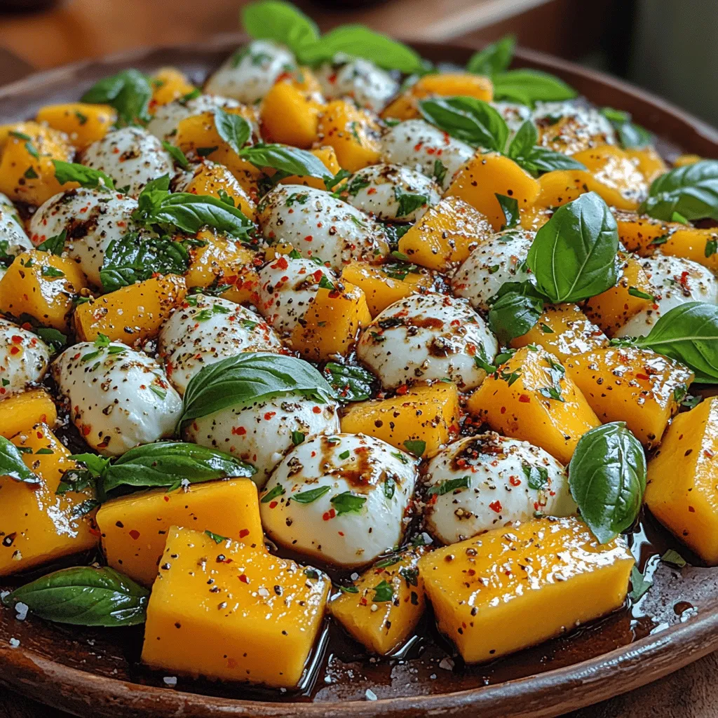 Summer is the perfect season to indulge in vibrant, refreshing dishes that celebrate the bounty of fresh produce. One such delightful creation is the Tropical Mango Caprese Delight, a unique twist on the classic Italian Caprese salad. This dish harmoniously combines the sweetness of ripe mangoes, the creamy texture of fresh mozzarella, and the aromatic freshness of basil. Each bite offers a burst of flavor that transports your taste buds to a sun-soaked paradise, making it a must-try for summer gatherings and picnics.