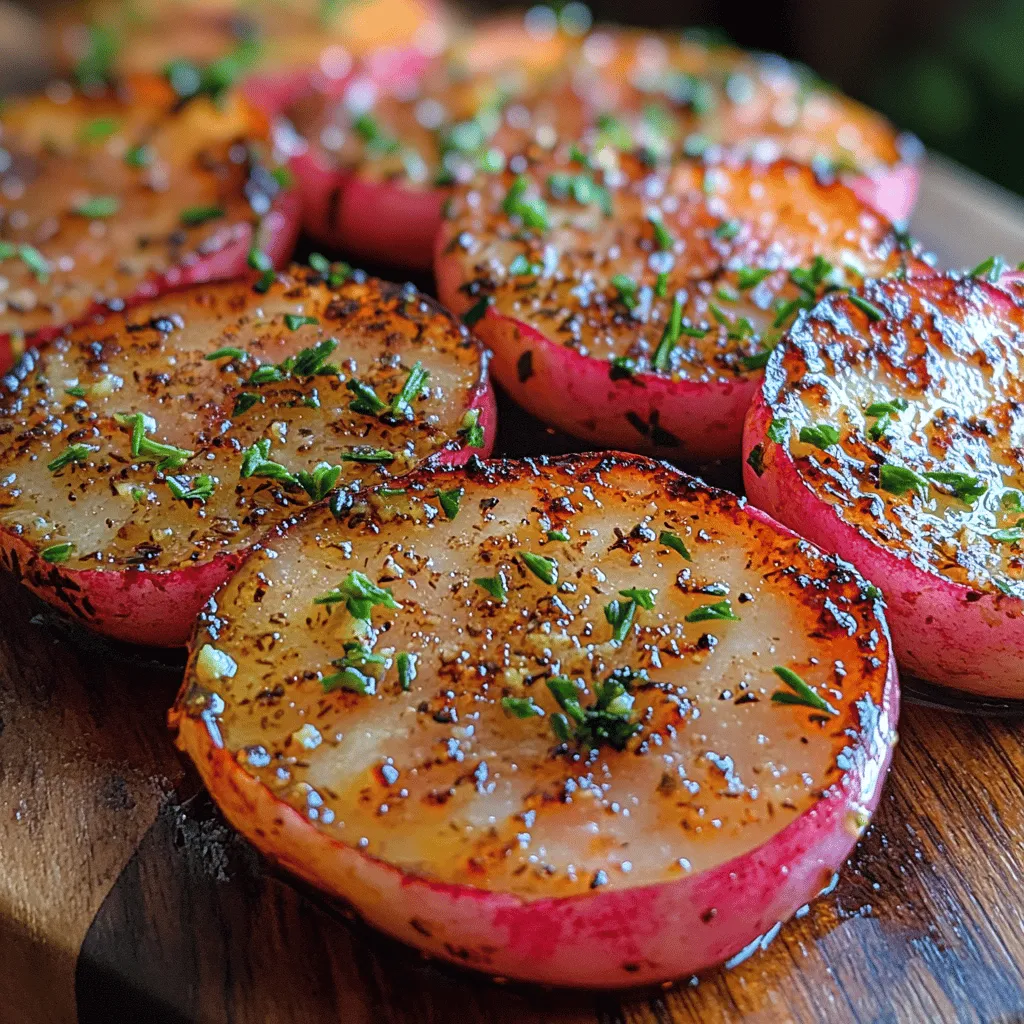 Garlic Herb Roasted Radishes is a culinary gem that transforms these often-overlooked root vegetables into a delightful side dish bursting with flavor. Traditionally known for their crisp texture and peppery taste, radishes are enjoying a renaissance in modern cuisine, where they are celebrated for their versatility and health benefits. Roasting radishes mellows their natural spiciness and brings out a sweet, earthy flavor that pairs beautifully with garlic and fresh herbs.