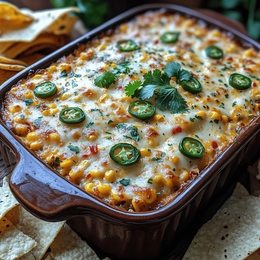 If you’re looking for a crowd-pleasing appetizer that strikes the perfect balance between creamy, spicy, and savory, then look no further than Fiery Roasted Corn and Jalapeño Dip. This dip boasts a vibrant flavor profile that tantalizes the taste buds and brings a burst of freshness to any gathering. The combination of roasted corn, zesty jalapeños, and rich cheeses makes it a standout dish for parties, game days, or casual get-togethers.