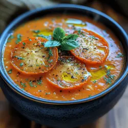 When the weather turns chilly or the day has been long, there’s nothing quite like a warm bowl of homemade soup to bring comfort and solace. Enter Oven Roasted Garlic Tomato Soup, a delightful dish that melds the rich, sweet flavor of roasted tomatoes with the aromatic depth of garlic and herbs. This soup not only fills your belly but also envelops your kitchen in an inviting aroma that beckons everyone to gather around the table. Whether it's a cozy night in or a gathering with friends and family, this soup is sure to become a staple in your culinary repertoire.