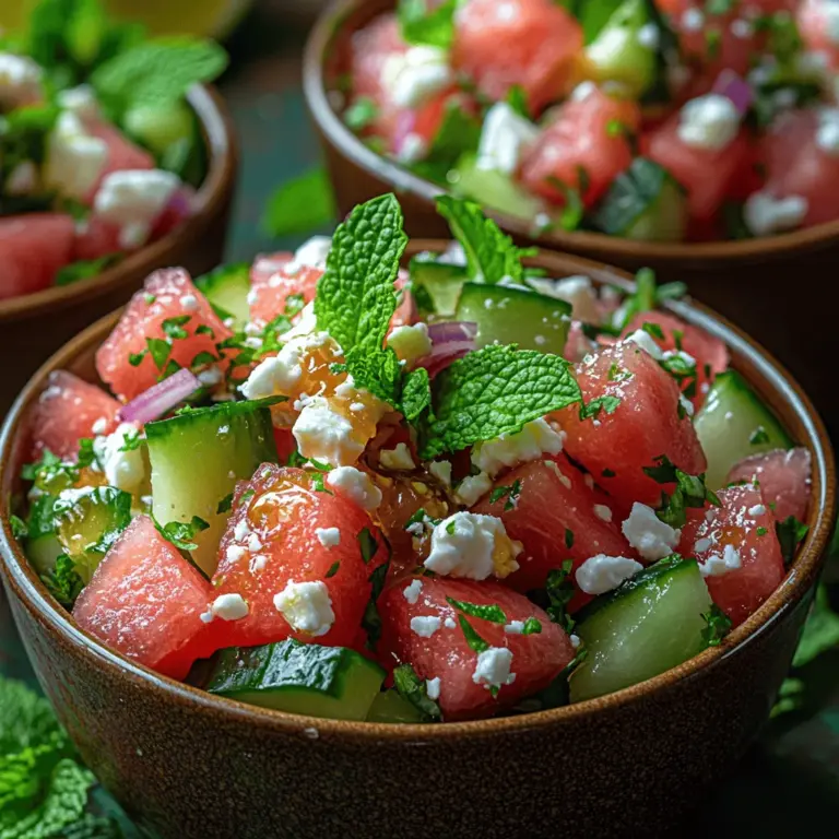 As the summer sun heats up, the craving for fresh, light, and invigorating dishes intensifies. Salads have become synonymous with summer cuisine, offering a delightful way to enjoy seasonal produce while keeping meals light and nutritious. Among the myriad of salad options, Watermelon Mint Salad Cups stand out as a truly refreshing choice. This dish not only tantalizes the taste buds but also presents a vibrant visual appeal that makes it perfect for warm weather gatherings, picnics, or just a simple lunch at home.