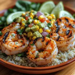 The Grilled Shrimp Bowl with Avocado and Corn Salsa is a delightful and nutritious dish that embodies the essence of fresh, vibrant flavors, making it an enticing choice for any meal. This recipe brings together the succulent taste of grilled shrimp, the creamy texture of avocado, and the sweet crunch of corn, all beautifully complemented by a zesty salsa. Not only does this dish tantalize your taste buds, but it also offers a healthy meal option ideal for lunch, dinner, or even a festive gathering.