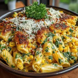 Creamy Corn Pasta Delight is a dish that epitomizes comfort food, combining the natural sweetness of corn with a rich, velvety sauce that tantalizes the taste buds. This pasta dish stands out not just for its delightful flavor but also for its versatility, making it a perfect choice for both casual weeknight dinners and more elaborate gatherings. Whether you’re cooking for a family meal or looking to impress guests, this recipe brings a touch of gourmet flair to your dining table without requiring hours in the kitchen.