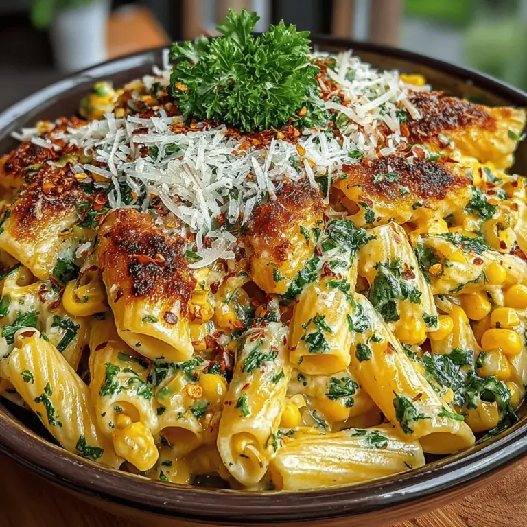Creamy Corn Pasta Delight is a dish that epitomizes comfort food, combining the natural sweetness of corn with a rich, velvety sauce that tantalizes the taste buds. This pasta dish stands out not just for its delightful flavor but also for its versatility, making it a perfect choice for both casual weeknight dinners and more elaborate gatherings. Whether you’re cooking for a family meal or looking to impress guests, this recipe brings a touch of gourmet flair to your dining table without requiring hours in the kitchen.