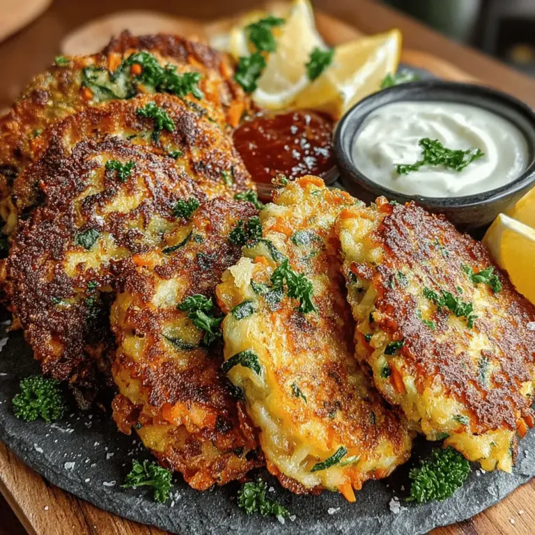 In the realm of vegetarian cuisine, fritters stand out as a delightful option that caters to both the palate and nutritional needs. These scrumptious bites can transform an array of mixed vegetables into a crispy, savory treat that appeals to both vegetarians and meat-lovers alike. Among the many variations, Zesty Parmesan Crusted Veggie Fritters shine with their unique combination of flavors and textures, making them an ideal choice for any meal. Their crispy exterior, paired with a savory, cheesy interior, offers a satisfying crunch that tantalizes the taste buds, while the incorporation of vibrant vegetables ensures a healthy addition to your plate. Whether served as an appetizer, a side dish, or even as a main course, these fritters promise to be a hit at any gathering or family dinner.