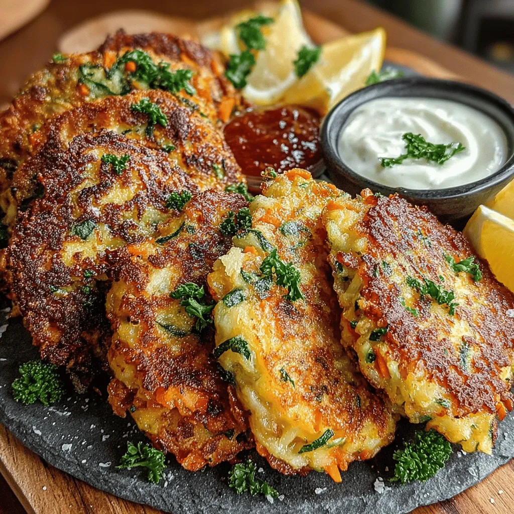In the realm of vegetarian cuisine, fritters stand out as a delightful option that caters to both the palate and nutritional needs. These scrumptious bites can transform an array of mixed vegetables into a crispy, savory treat that appeals to both vegetarians and meat-lovers alike. Among the many variations, Zesty Parmesan Crusted Veggie Fritters shine with their unique combination of flavors and textures, making them an ideal choice for any meal. Their crispy exterior, paired with a savory, cheesy interior, offers a satisfying crunch that tantalizes the taste buds, while the incorporation of vibrant vegetables ensures a healthy addition to your plate. Whether served as an appetizer, a side dish, or even as a main course, these fritters promise to be a hit at any gathering or family dinner.