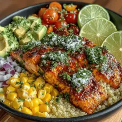 The Cajun Heat Wave Salmon Bowls are a delicious and vibrant meal that showcases the bold and spicy flavors characteristic of Cajun cuisine. This dish is not only visually appealing but also packed with nutrients, making it an excellent choice for both lunch and dinner. By combining perfectly cooked salmon with a medley of fresh ingredients and a zesty Cajun seasoning blend, these bowls deliver a hearty dose of protein, healthy fats, and fiber, ensuring a satisfying meal that fuels your body.