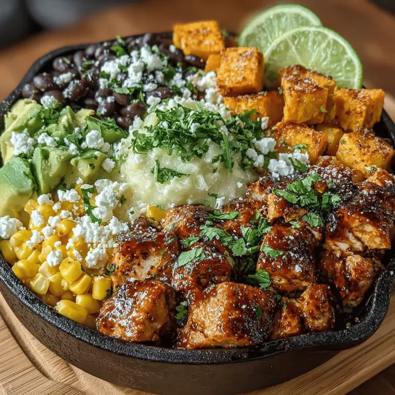 Zesty Chipotle Chicken Sweet Potato Bowls are a vibrant and satisfying dish that offers a delightful blend of flavors and textures. This recipe is not only a feast for the eyes but also a powerhouse of nutrition, making it an excellent choice for health-conscious individuals and busy families alike. The combination of tender chipotle-marinated chicken, creamy sweet potatoes, and fresh toppings creates a meal that is both hearty and wholesome.