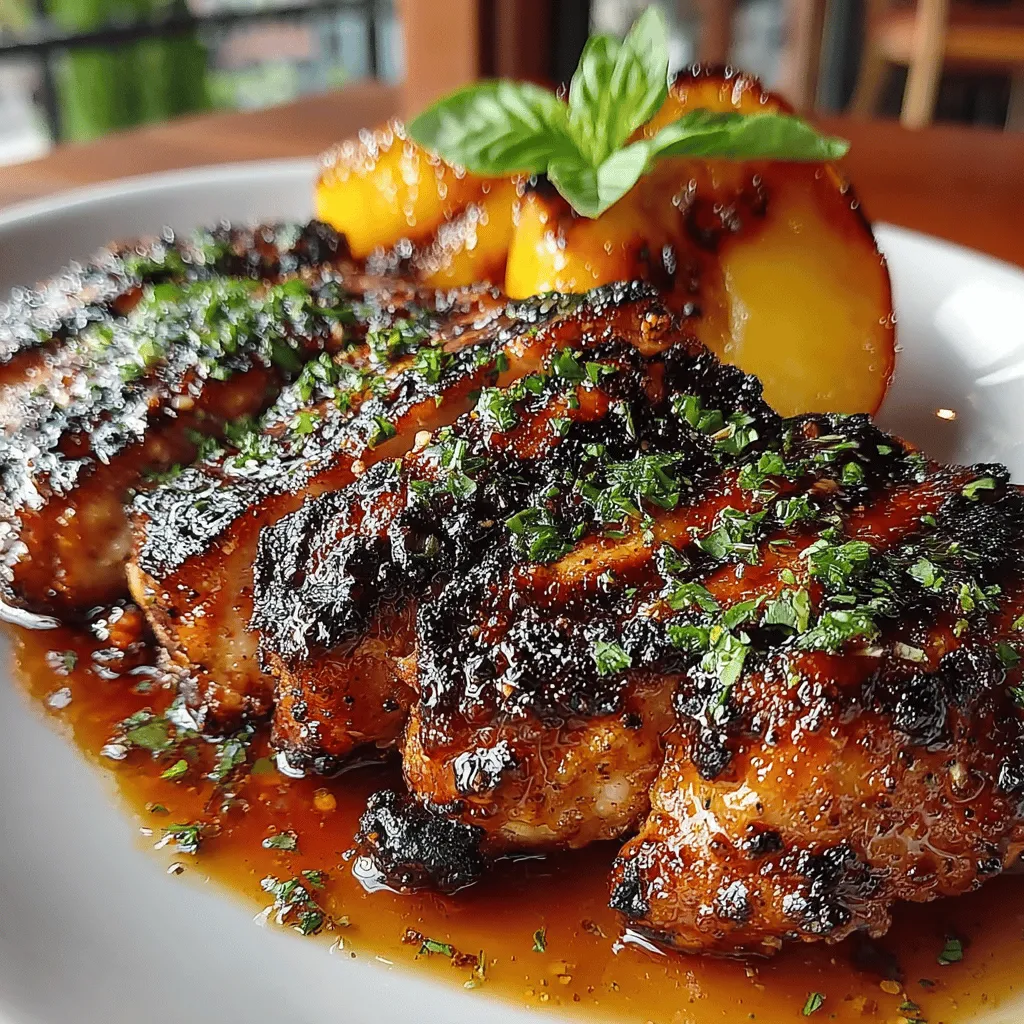Grilling season is upon us, and there's no better way to celebrate the warm weather than with a dish that perfectly balances savory and sweet: Juicy Grilled Peach BBQ Chicken. This delightful recipe is not only visually stunning but also packed with flavor, making it a standout choice for summer barbecues, family gatherings, or casual weeknight dinners. The combination of succulent chicken, caramelized peaches, and a tangy barbecue sauce creates a mouthwatering experience that is sure to impress both family and friends.