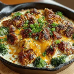 In the fast-paced world we live in, finding meals that are both satisfying and quick to prepare can be a challenge. Enter the Cheesy Ranch Chicken Broccoli Skillet—a comforting, easy-to-make dish that promises to delight your taste buds while fitting seamlessly into your busy schedule. This one-pan wonder combines tender chicken, vibrant broccoli, and a rich, cheesy sauce that is infused with the savory flavors of ranch seasoning, making it a sure-fire crowd-pleaser for families and individuals alike.