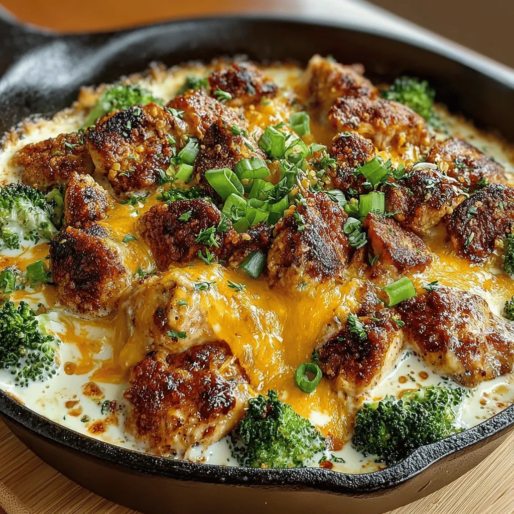 In the fast-paced world we live in, finding meals that are both satisfying and quick to prepare can be a challenge. Enter the Cheesy Ranch Chicken Broccoli Skillet—a comforting, easy-to-make dish that promises to delight your taste buds while fitting seamlessly into your busy schedule. This one-pan wonder combines tender chicken, vibrant broccoli, and a rich, cheesy sauce that is infused with the savory flavors of ranch seasoning, making it a sure-fire crowd-pleaser for families and individuals alike.