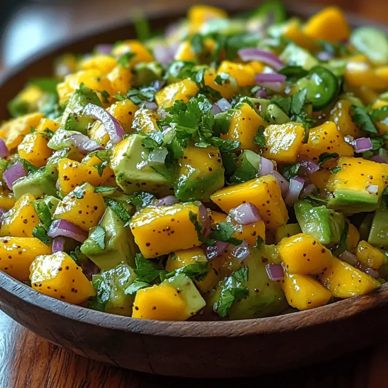 When preparing your Zesty Mango Avocado Salsa, timing is key to ensuring that all the flavors meld beautifully without compromising the freshness of the ingredients. Unlike cooked dishes, this salsa benefits greatly from a careful approach to timing, particularly when mixing ingredients with varying textures and flavors.