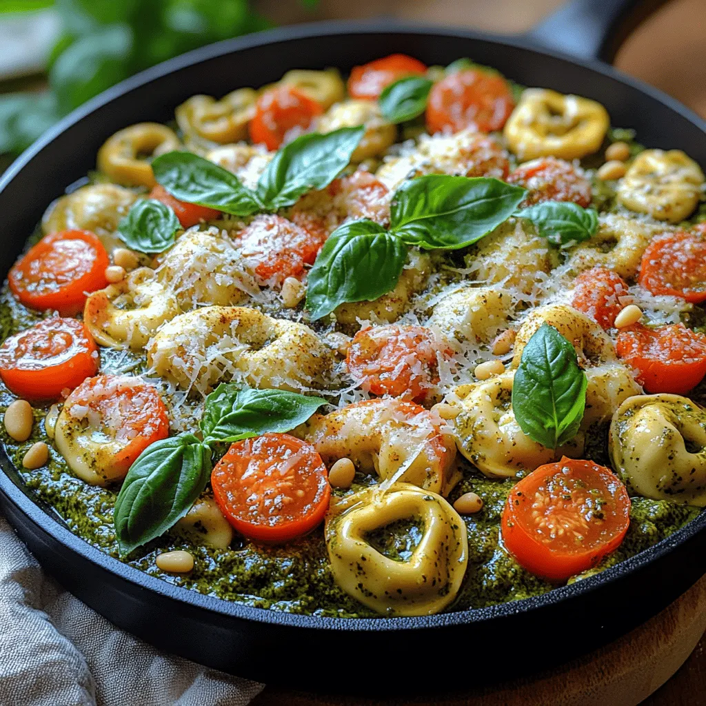 If you're in search of a meal that's as comforting as it is convenient, look no further than the creamy pesto tortellini skillet. This dish brings together the rich flavors of basil pesto, the creaminess of heavy cream, and the delightful texture of cheese tortellini in a single skillet, making it an ideal option for busy weeknights or a cozy weekend dinner. The appeal of this recipe lies not only in its delicious taste but also in its simplicity. With just a few fresh ingredients and minimal cooking time, you can whip up a satisfying meal that will leave everyone at the table asking for seconds.