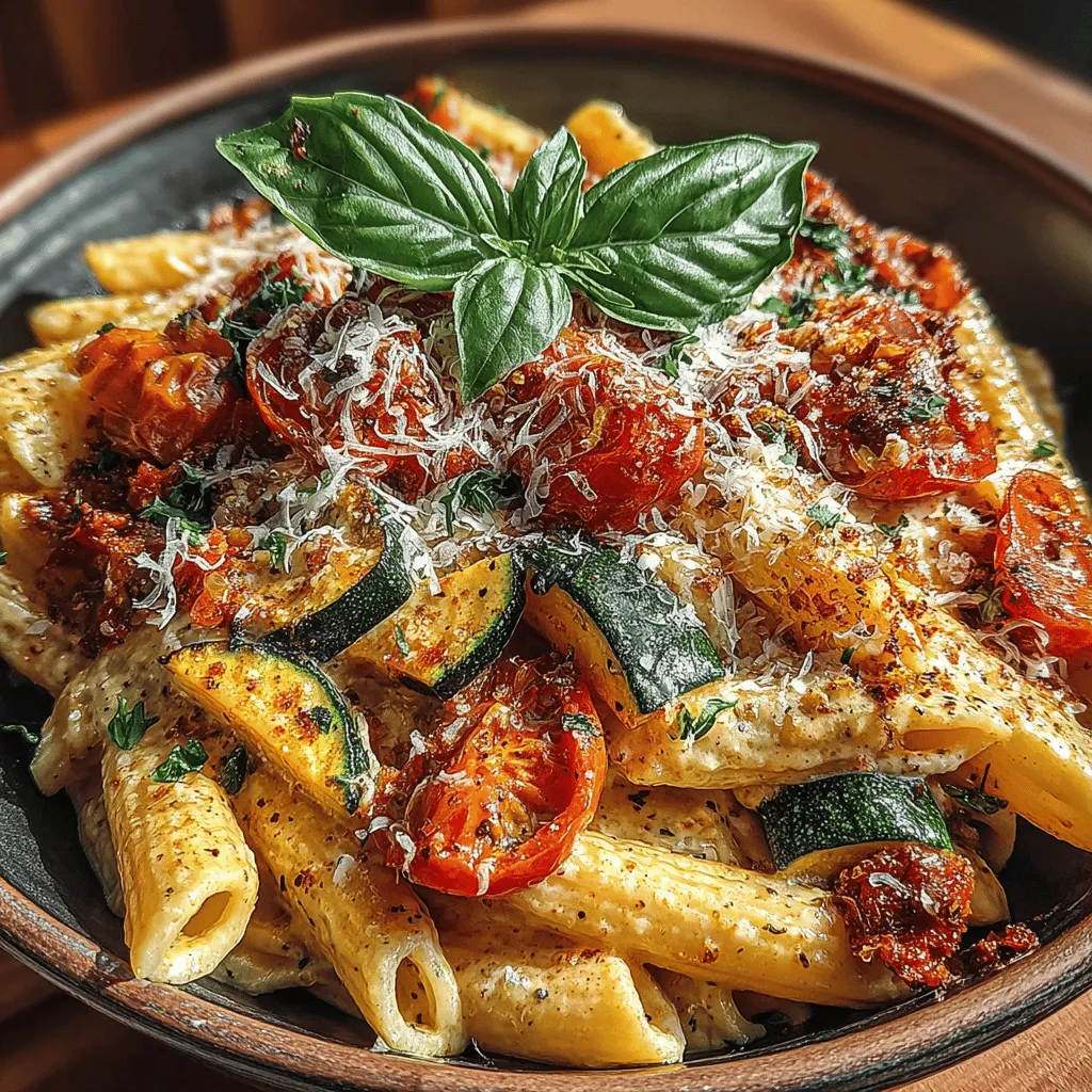 Creamy Zucchini & Tomato Pasta is a delightful dish that elegantly combines fresh vegetables with a rich, velvety sauce, making it a perfect choice for any occasion. This recipe captures the essence of summer, showcasing the vibrant flavors of zucchini and cherry tomatoes, while the creamy sauce offers a comforting texture that elevates the entire dish. Whether you're preparing a weeknight dinner for the family or hosting a casual gathering with friends, this pasta dish delivers both satisfaction and ease, ensuring it will quickly become a favorite in your culinary repertoire.