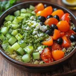 In the culinary world, salads have long been celebrated not just as side dishes but as vibrant, nutritious meals in their own right. One such dish that captures the essence of freshness and flavor is the Vibrant Basil Pesto Quinoa Salad. This delightful recipe marries the nutty taste of quinoa with the aromatic richness of basil pesto, creating a dish that is both satisfying and nourishing. Whether enjoyed as a light lunch, a hearty dinner, or a colorful side at a gathering, this salad is a versatile addition to any meal plan.