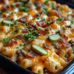 In today's fast-paced world, finding time to prepare a delicious and hearty meal can be quite a challenge. With busy schedules and the demands of everyday life, many families are on the lookout for meals that are not only quick to make but also satisfying and enjoyable for everyone at the table. Enter the Bacon Bliss Cheeseburger Casserole, a dish that combines the beloved flavors of a classic cheeseburger with the convenience of a one-pan casserole. This comforting recipe brings together layers of savory ground beef, crispy bacon, and gooey cheese, resulting in a hearty meal that is sure to please both kids and adults alike.