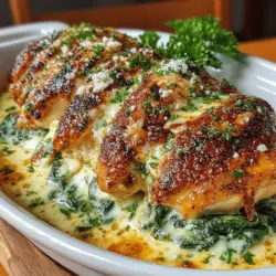 If you're looking for a dish that evokes warmth and comfort, look no further than Creamy Garlic Chicken & Spinach Bake. This delightful recipe combines tender chicken, vibrant spinach, and a luscious, creamy garlic sauce, making it the perfect choice for family dinners and gatherings. The appeal of this dish lies not only in its rich flavors but also in its versatility; whether served with a side of crusty bread, over a bed of rice, or simply enjoyed on its own, it promises a satisfying meal that everyone will love.
