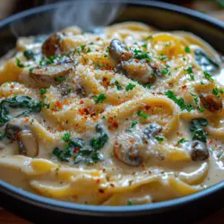 The foundation of any great pasta dish lies in its seasoning. For the Creamy Mushroom Spinach Pasta Delight, enhancing the flavors starts with the right balance of salt, pepper, and herbs. Begin by seasoning the mushrooms as they sauté. A pinch of salt will help draw out moisture, allowing them to caramelize beautifully while developing a rich, umami flavor.