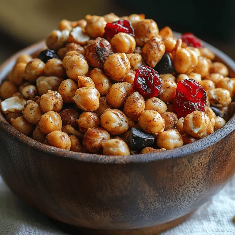 In today’s fast-paced world, healthy snacking has become a crucial aspect of maintaining balanced nutrition. One snack that stands out for its delightful crunch, savory flavors, and wholesome ingredients is the Crunchy Roasted Chickpea Trail Mix. This trail mix offers a perfect blend of textures and tastes, making it not only satisfying but also a guilt-free indulgence. Whether you’re looking for an energizing boost during a mid-afternoon slump or a nutritious option to fuel your outdoor adventures, this trail mix delivers on all fronts.
