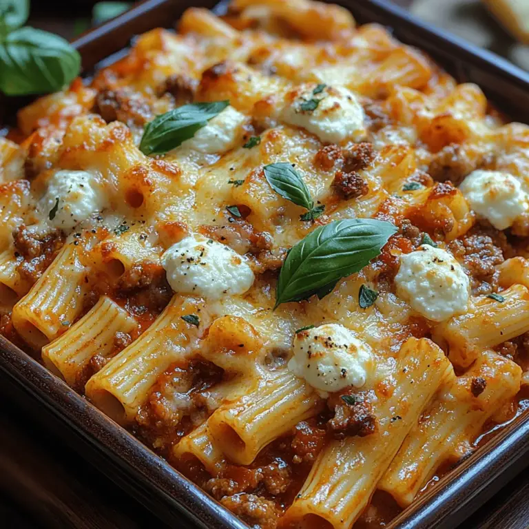 When it comes to comfort food, few meals can rival the warm embrace of a baked pasta dish. These culinary creations have a unique ability to evoke feelings of nostalgia, often reminding us of family gatherings, cozy nights in, or even a special occasion shared with friends. Among the myriad of baked pasta options, one standout recipe that embodies this sentiment is Cozy Baked Rigatoni with Hearty Meat Sauce. This dish not only satisfies the hunger of both adults and children alike but also brings a sense of warmth to the table, making it a perfect choice for gatherings or a simple weeknight dinner.