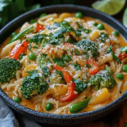 Silky Thai Coconut Curry Noodles is a dish that marries the vibrant flavors of Thailand with the comforting, creamy texture of coconut. This recipe is a celebration of culinary traditions, where aromatic spices meet fresh ingredients, resulting in a dish that is not only delicious but also visually stunning. The combination of rich coconut milk, fragrant herbs, and the delicate heat from Thai curry creates a symphony of flavors that dance on the palate.