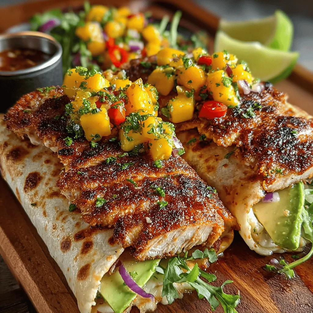 In the realm of culinary experiences, few dishes can transport you to the vibrant landscapes of the tropics quite like Grilled Chicken Mango Salsa Wraps. This recipe is a seamless blend of juicy, grilled chicken and a zesty mango salsa, all enveloped in soft tortillas. The allure of this dish lies not only in its eye-catching presentation but also in its nutritional value, making it an exceptional choice for both a quick lunch and an impressive dinner. Whether you're planning a summer barbecue or simply aiming to elevate your weeknight meals, these wraps promise to tantalize your taste buds and leave your guests asking for seconds.