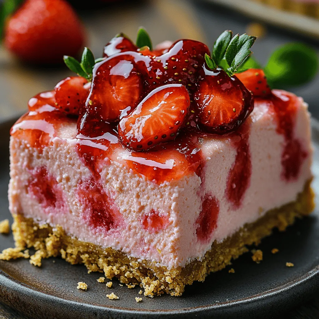 Cheesecake has long been a beloved dessert, adored for its rich, creamy texture and the endless possibilities of flavor combinations. From classic New York-style cheesecake to fruity variations, this indulgent treat has found its way into the hearts (and stomachs) of dessert lovers everywhere. Among the myriad of cheesecake creations, Frosty Strawberry Bliss Cheesecake Bars stand out as a perfect summer dessert, harmoniously blending the lusciousness of creamy cheesecake with the bright, refreshing notes of fresh strawberries. These bars are not only visually stunning, but they also offer a deliciously cooling experience, making them an ideal choice for gatherings, picnics, or simply as a way to savor the warm weather.