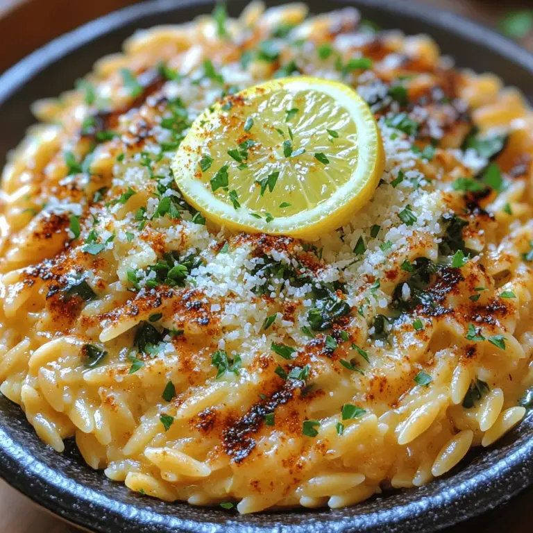 If you're searching for a dish that beautifully marries zesty flavors with creamy textures, look no further than Zesty Creamy Lemon Orzo with Spinach. This delightful pasta dish captures the essence of comfort food while incorporating the freshness of lemon and the nutritional benefits of spinach. Perfect for a quick weeknight dinner or a sophisticated gathering, this recipe is sure to impress.