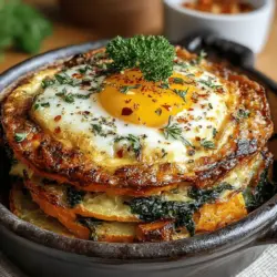 Start your day on a deliciously healthy note with a Savory Sweet Potato & Kale Breakfast Bake. This wholesome dish combines the natural sweetness of sweet potatoes with the nutrient-rich goodness of kale, all enveloped in a fluffy egg mixture. Ideal for meal prep or a family brunch, this recipe is not only simple but also packed with flavor, making it a perfect way to fuel your morning.