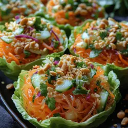 If you’re on the hunt for a dish that bursts with flavor, offers a delightful crunch, and is incredibly versatile, look no further than Crunchy Thai Noodle Salad Cups. This vibrant salad combines the refreshing taste of fresh vegetables with the satisfying texture of rice vermicelli noodles, all enveloped in a zesty dressing that will tantalize your taste buds. Each bite delivers a harmonious blend of flavors that captures the essence of Thai cuisine, making it a perfect addition to any meal or gathering.