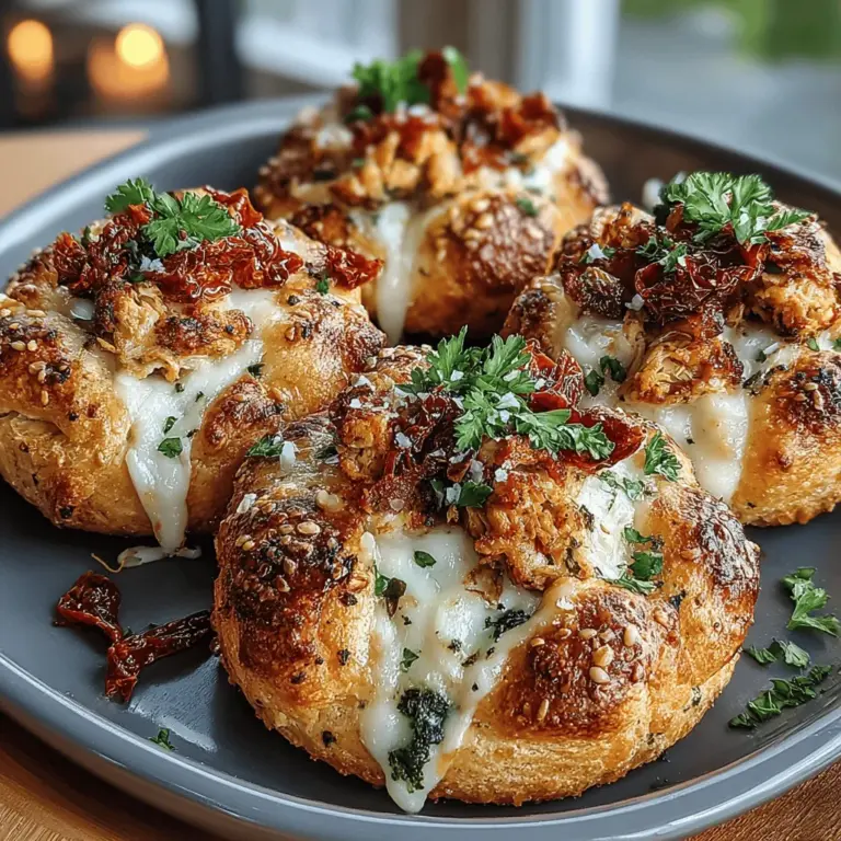 If you’re searching for a delightful dish that combines convenience with flavor, look no further than Mini Chicken Pesto Crescent Melts. This recipe offers a quick, satisfying option that can seamlessly transition from a casual snack to a sophisticated appetizer or even a light meal. The beauty of these mini melts lies in their versatility; they’re perfect for game day gatherings, holiday parties, or simply an easy weeknight dinner. What makes this dish even more appealing is the use of refrigerated crescent roll dough, which not only saves time but also delivers a flaky, buttery texture that complements the rich filling beautifully.