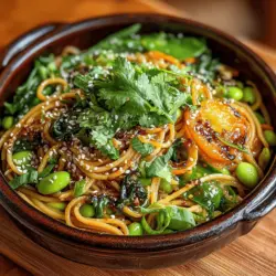 In recent years, the culinary world has witnessed a remarkable shift towards plant-based dishes, as more people recognize the benefits of incorporating more fruits, vegetables, and legumes into their diets. This trend is not just about eating less meat; it’s about discovering exciting, flavorful ways to nourish our bodies while also being environmentally conscious. One dish that stands out in this vibrant movement is the Zesty Lemon Garlic Edamame Noodle Bowl. This recipe embodies everything that modern plant-based cooking strives for: it is quick to prepare, packed with vibrant flavors, and loaded with nutritional benefits that make it an ideal meal for any time of day.