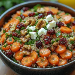 When it comes to salads that are as visually appealing as they are nutritious, the Colorful Roasted Carrot and Quinoa Salad stands out. This vibrant dish combines the earthy sweetness of roasted carrots with the nutty flavor of quinoa, creating a delightful medley that can brighten up any meal. Whether you are hosting a dinner party, looking for a healthy lunch option, or simply wanting to enjoy a nourishing dish, this salad offers versatility and flavor that cater to various occasions.