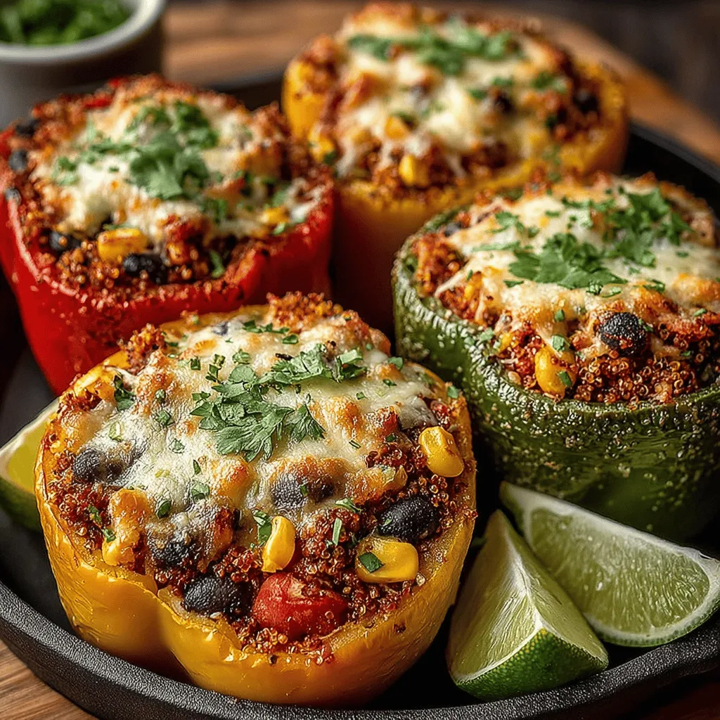 Colorful Quinoa and Black Bean Stuffed Bell Peppers are not just a feast for the eyes; they are a celebration of nutrition and flavor that can elevate any meal. This dish combines the visual appeal of vibrant bell peppers with the hearty, wholesome ingredients of quinoa and black beans, creating a colorful masterpiece that is as satisfying to eat as it is to look at. The medley of flavors and textures makes this recipe an excellent choice for anyone seeking a nutritious plant-based meal that doesn’t skimp on taste.