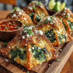 In the realm of appetizers, few dishes combine the allure of crispy textures with a burst of rich flavors quite like crispy air fryer spinach ricotta wontons. These delightful dumplings are a perfect marriage of fresh ingredients and culinary technique, offering a satisfying crunch on the outside and a creamy, savory filling within. As you take a bite, the delicate wonton wrapper gives way to a luscious blend of spinach and cheeses, making them an irresistible snack or starter for any occasion.
