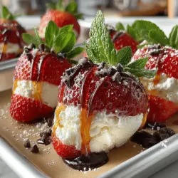 Frosty Berry Bliss is a delightful and refreshing treat that seamlessly blends the natural sweetness of strawberries with the creamy texture of Greek yogurt. As the temperatures rise, this frozen yogurt stuffed strawberries recipe emerges as a perfect choice for those seeking a healthy dessert option or a cool snack to beat the heat. With its simple preparation process and countless customization possibilities, Frosty Berry Bliss is an excellent way to enjoy a guilt-free indulgence.
