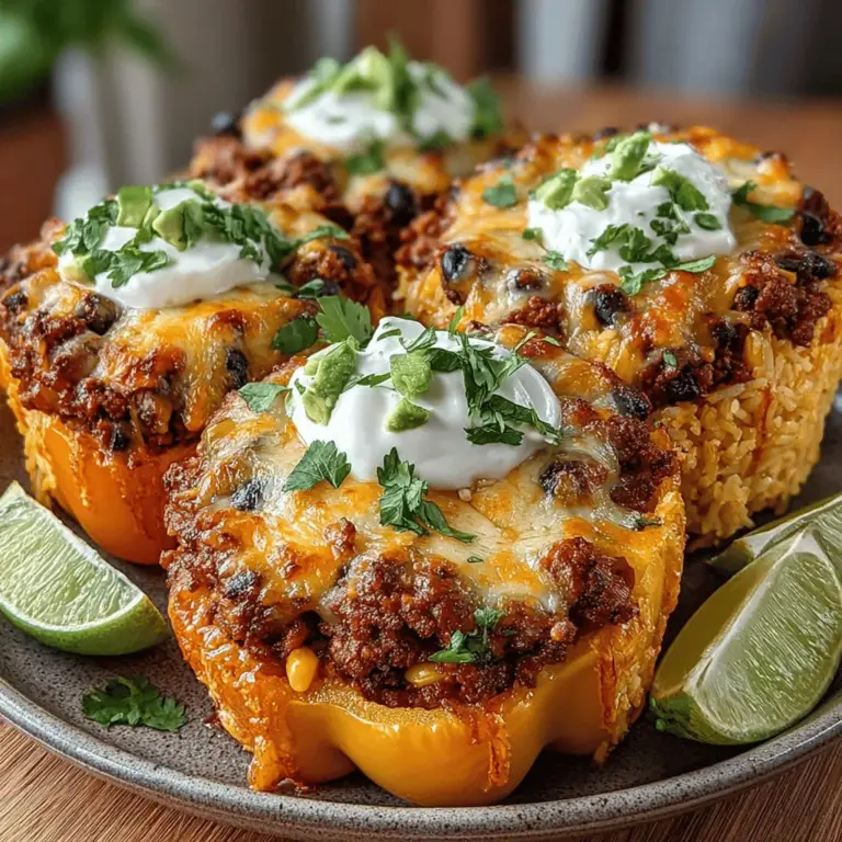 Stuffed bell peppers are a delightful culinary creation that brings together vibrant colors, hearty flavors, and nutritious ingredients. Among the myriad of stuffed pepper recipes, Fiesta Taco-Stuffed Bell Peppers stand out as a particularly engaging dish that transforms a simple pepper into a festive meal. This recipe not only tantalizes the taste buds but also adds a burst of color to your dinner table, making it an appealing choice for families seeking a quick yet satisfying meal.
