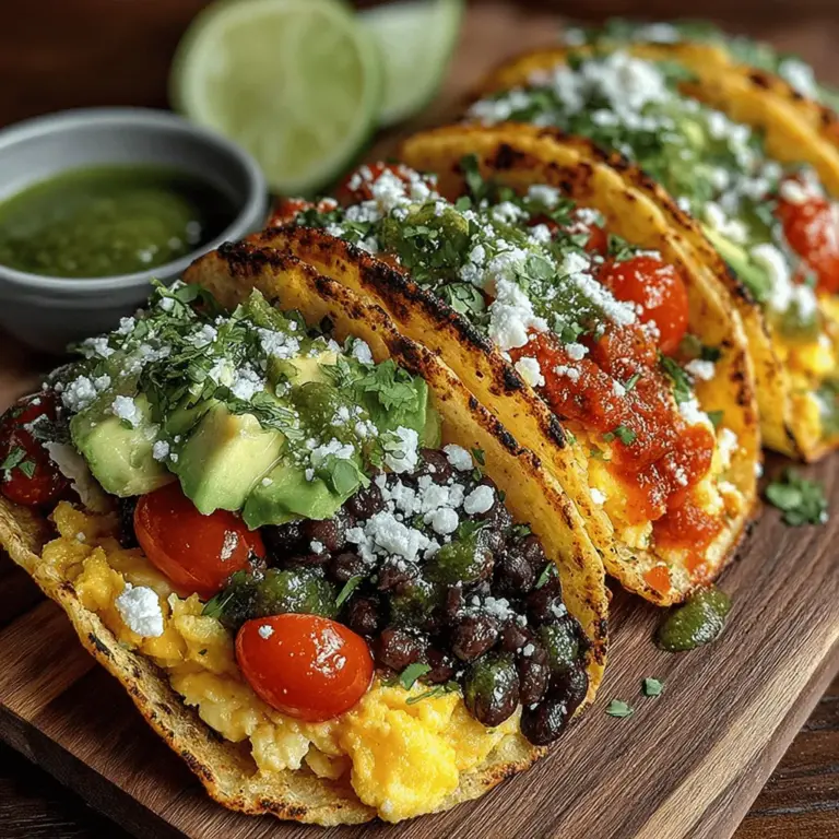 The foundation of any great dish lies in its seasoning. When it comes to Smoky Hatch Chili Breakfast Tacos, the trio of olive oil, smoked paprika, salt, and pepper plays a pivotal role in enhancing the overall flavor profile. Olive oil provides a smooth richness that marries beautifully with the other ingredients, while smoked paprika introduces a warm, smoky depth that elevates the dish to new heights. Meanwhile, salt and pepper are essential for balancing flavors, bringing out the natural sweetness of the hatch chilis and the earthiness of the eggs. Don’t skip on these ingredients; they are the key to achieving a well-rounded and satisfying taco experience.